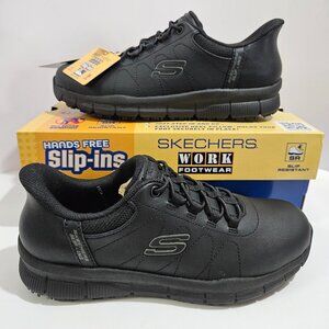 NEW Skechers Work Women's Size 7 Workwear Slip Resistant Black Slip-Ins 108218